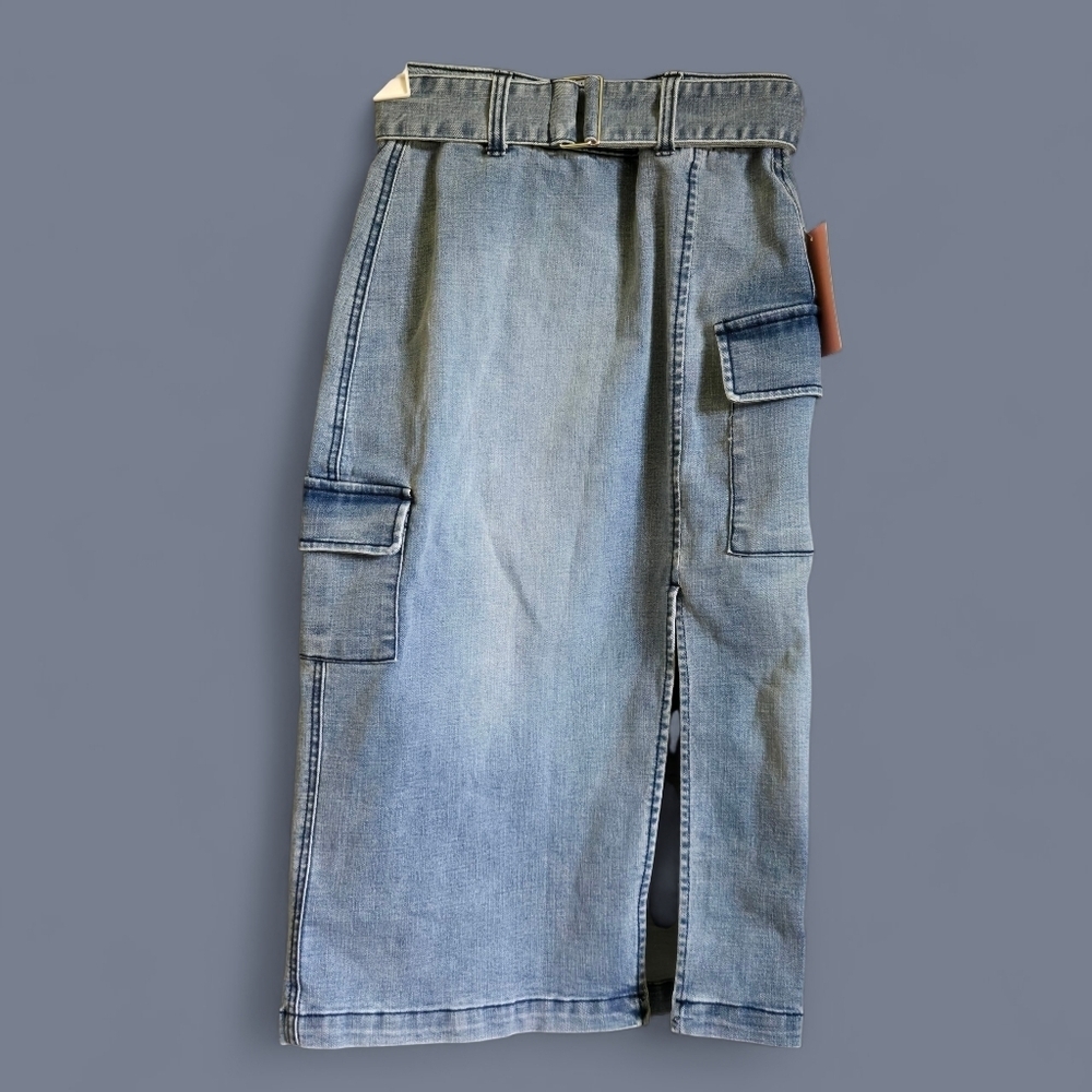 Juicy Couture Light Blue Denim Pencil Skirt, Size 32